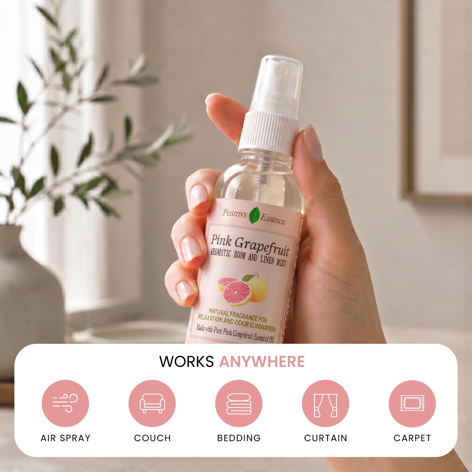 Pink Grapefruit Room Spray & Linen Spray, Citrus Home Fragrance, 4.06 fl oz view 3