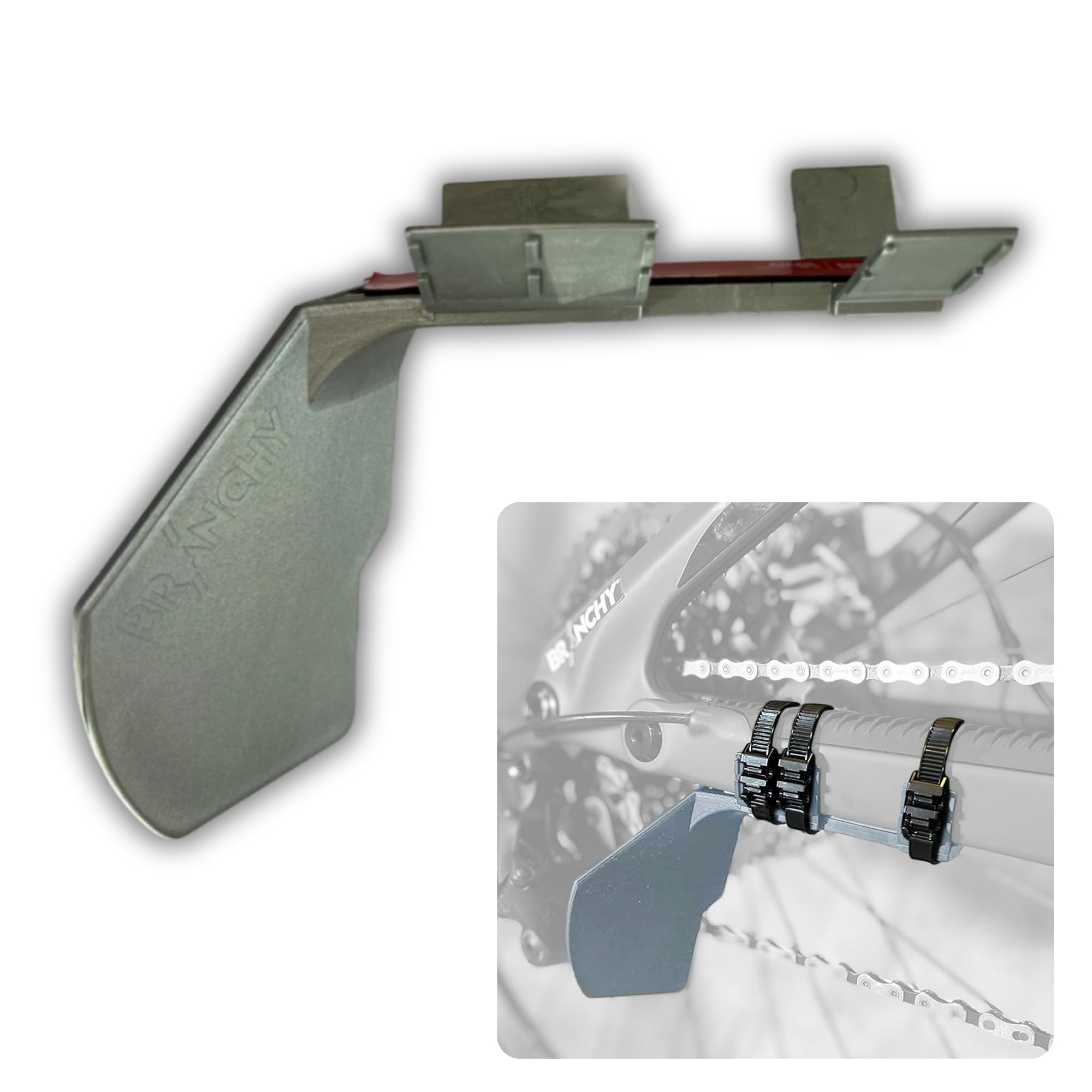 Branchy Protection, Universal Rear Bike Shift Protector, Luxury Silver