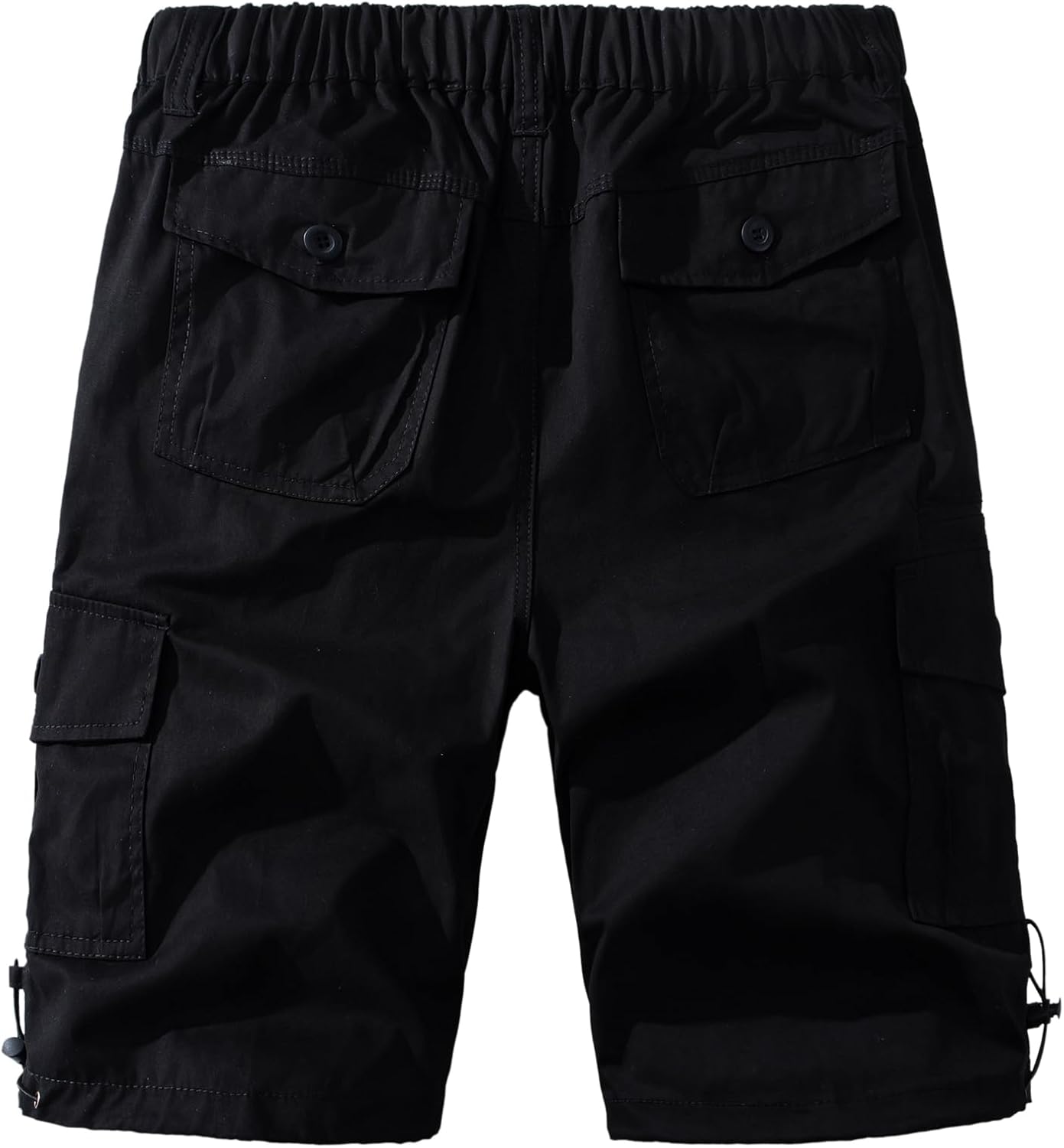 Mylldey Mens Cargo Shorts Elastic Waist Cotton Shorts Relaxed Fit Casual Summer Hiking Shorts with Multi Pockets - Image 2