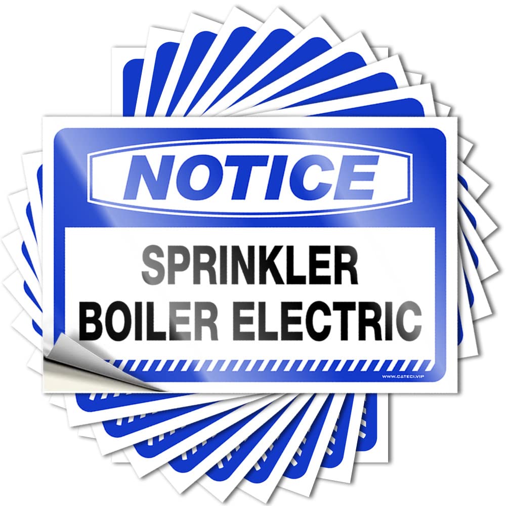 Funny Car Decals Notice Sprinkler Boiler Electric Stickers 10 Pcs Mechanic Stickers Stickers for Car(6X9CM)