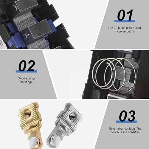 Miniatura 7 de ATO Contactor de CA de 3 polos, 9 amperios, 3 polos, contactor de CA de 24 V, 110 V, 220 V, bobina, contactores de derivación de CA para sistemas de