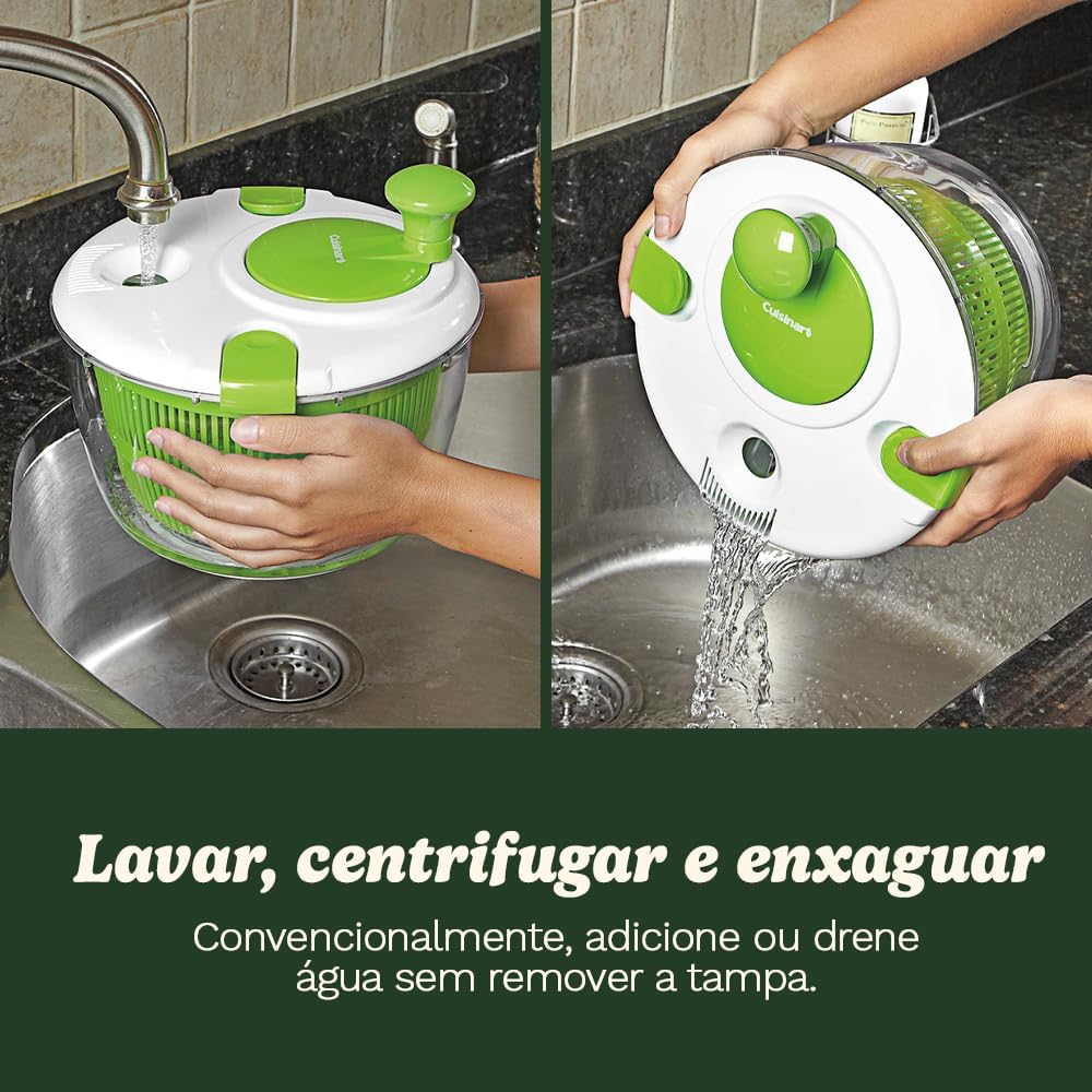 Essoreuse à salade manuelle avec couvercle, lave-légumes et séchoir sans BPA, capacité de 5 l pour fruits et laitues