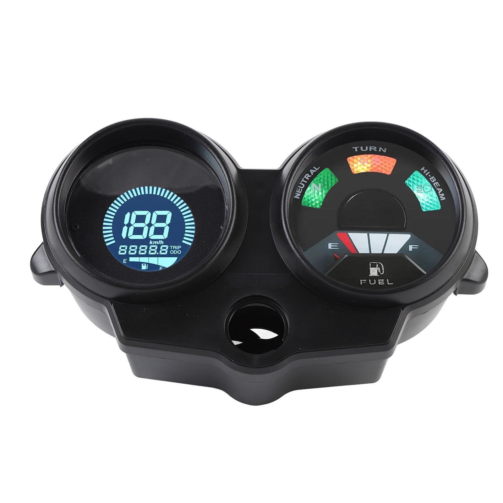 Velicero de Motocicleta Universal LCD Digital Odómetro Medidor de Nivel de Combustible Ajustable 7 Colores DC 12V Multifuncional Calibre