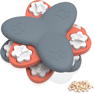Tornado Dog Enrichment Toys - Dog Treat Puzzle for IQ Training & Brain stimulating, 9 Durable Dog Toys Bone Shape Covers D...