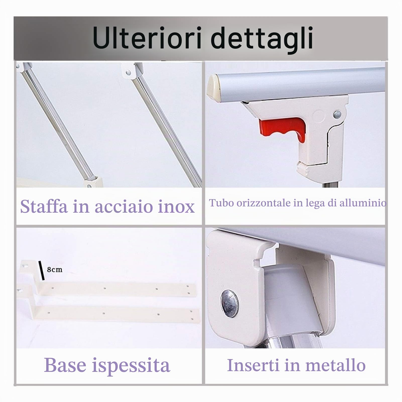 AMSXNOO Barriere Letto per Anziani, Barriera di Sicurezza Pieghevole per Adulti, Maniglia di Assistenza, Barriera Protettiva per Ospedale per Disabili, 70X40cm (Color : Silver)