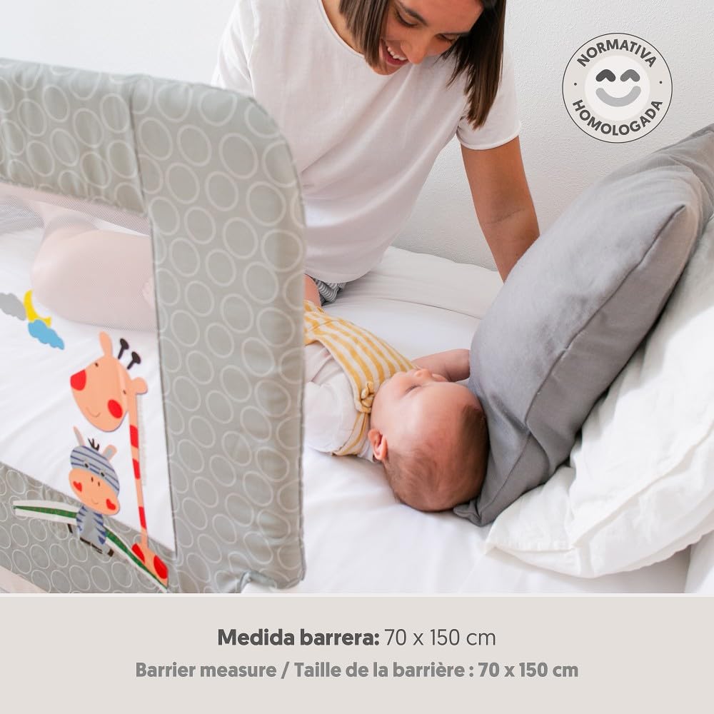 Interbaby Barriera di sicurezza per bambini, letto pieghevole, 150 cm, con barriera per letto per bambini, tra 18 mesi e 5 anni, facile da installare, sicuro, compatibile con letti estraibili |