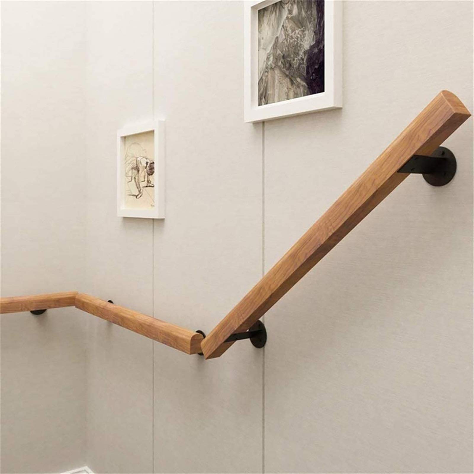 (1ft-20ft) Mains Courantes Antidérapantes - Kit Complet. Rampe D'escalier En Bois Naturel, Garde-corps Pour Personnes Âgées Barre De Couloir De Rail De Soutien De Main De Sécurité (Size : 4ft/120cm)