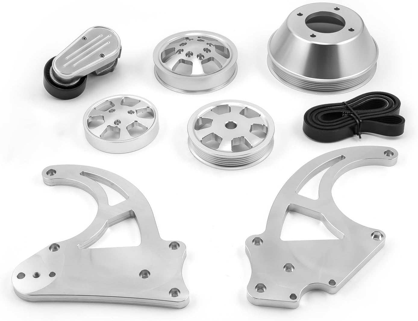 Speedmaster PCE415.1050 Compatible with Chevy GM LS1 LS2 LS3 LS6 Aluminum Complete Serpentine Engine Pulley Kit
