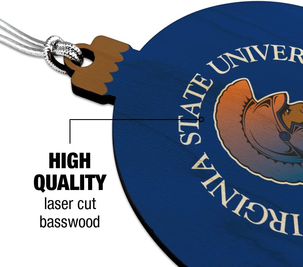GRAPHICS & MORE Virginia State University Primary Logo Wood Christmas Tree Holiday Ornament - Image 3