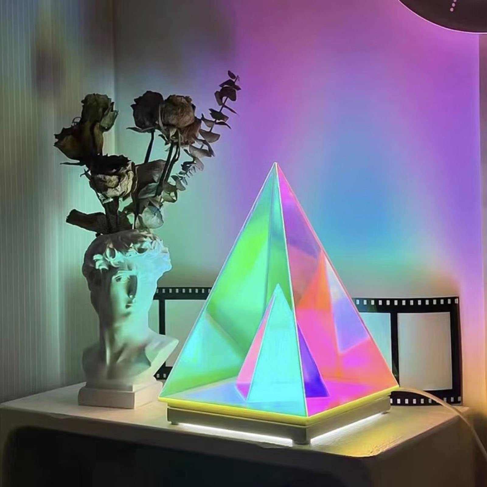 Infinity Mirror Led Acrylic Cube Lamp Night Light Table Lamp Colorful Light Modern acrylic Art Decoration Light for Bedroom and Living Room Corridor Dining Room (Size : 22cm)