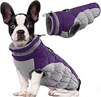 Vista 67 de Lelepet Abrigo cálido para perro, abrigo de invierno para perro, chaqueta impermeable para perros con arnés integrado reflectante para mascotas