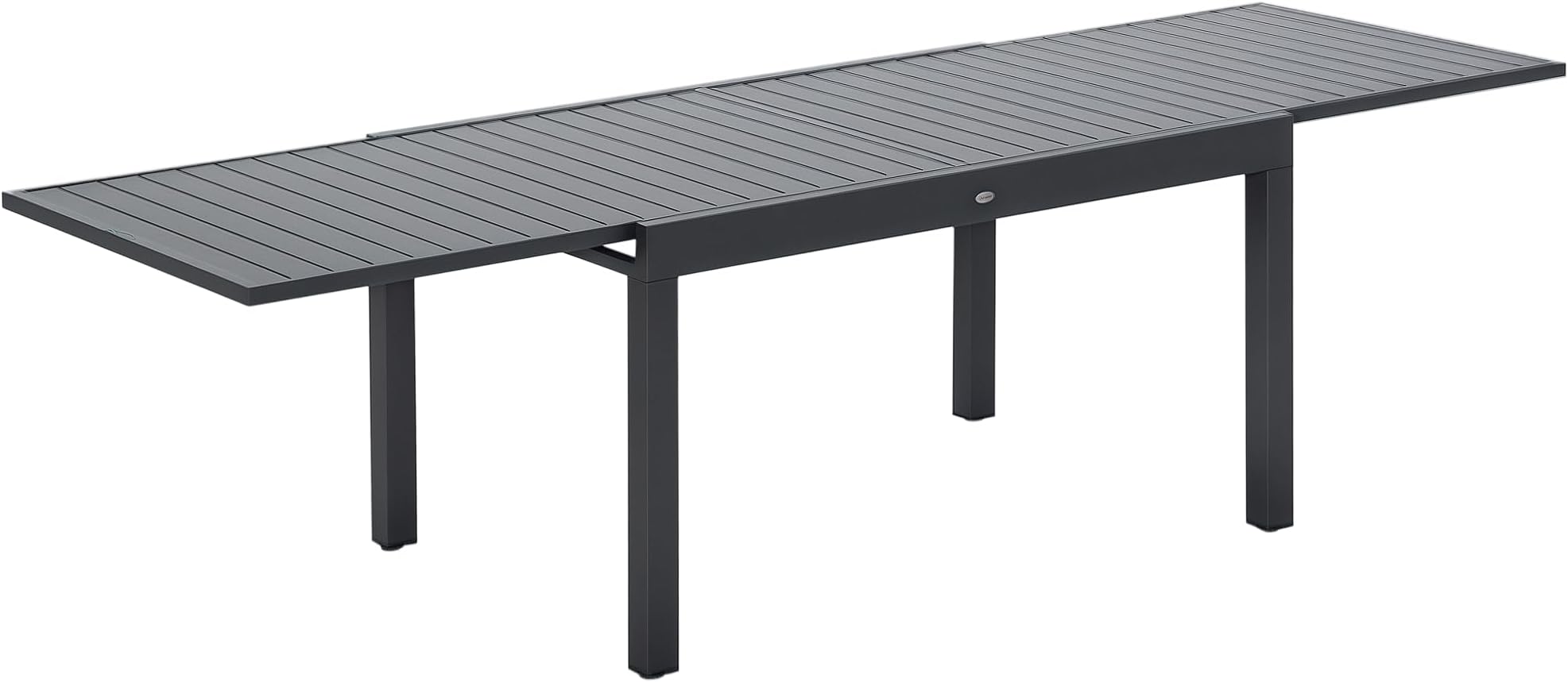 Outsunny Extendable Garden Table 135-270cm x 90cm x 75cm, 10 Seater Outdoor Dining Table with Aluminium Frame for Lawn, Balcony and Backyard, Grey