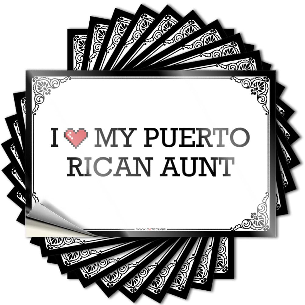 Fzfn Colour Bar Cart Decor Decal - Sweet Alcohol Hard I Love My Puerto Rican Aunt(8X12cm)