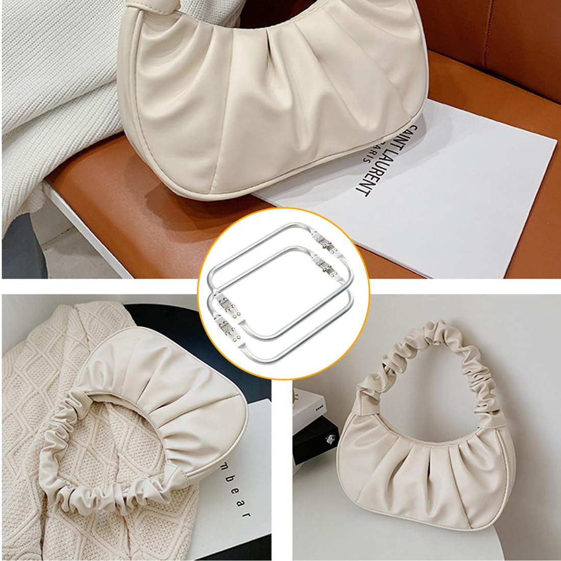 XPEX 2 Pezzi Chiusura Borsa Uncinetto 19 C, Chiusura Per Borsa Clic