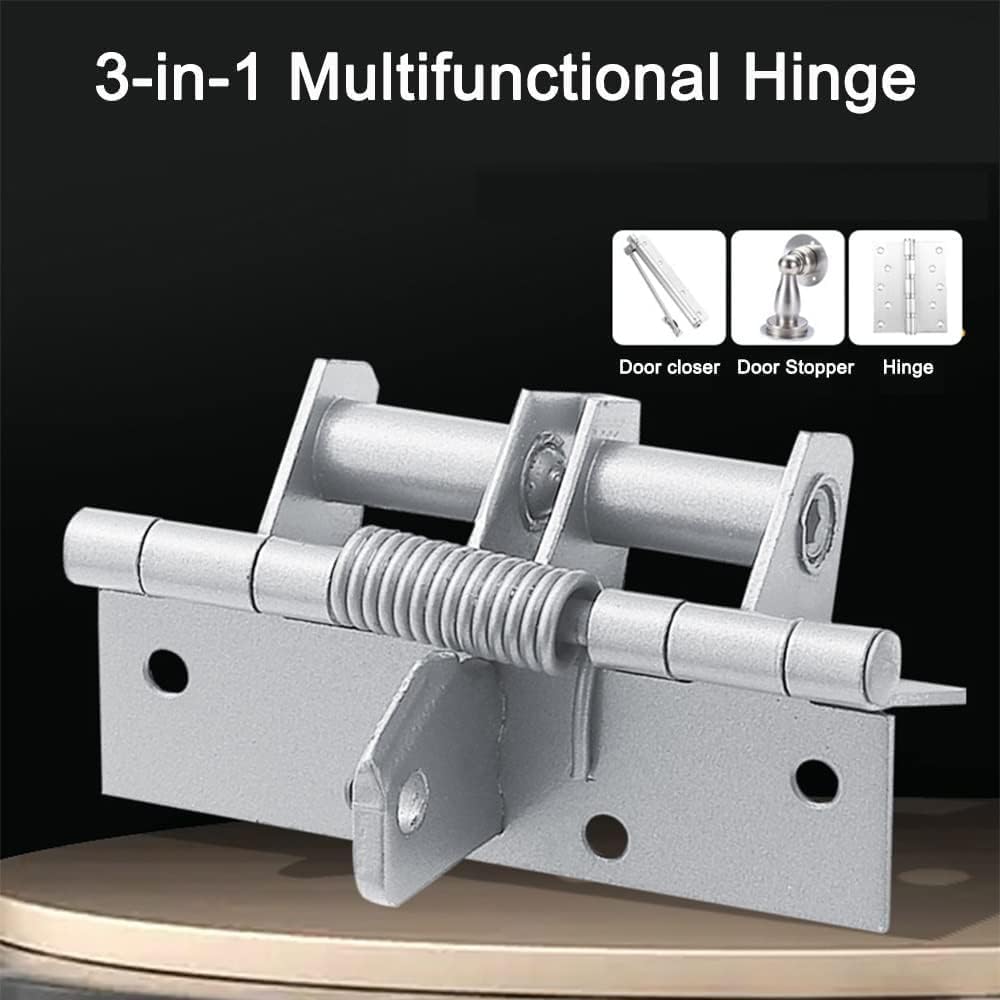 CETLO 3 in 1 Automatic Stainless Steel Hinge Lock for Main Door, Window, Kitchen, Office & Store Room | Soft Close, Self-Closing, Heavy Duty Security Door Latch Lock (Pack of 1) 1
