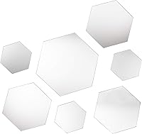Vista 3 de PARNOO Espejo hexagonal para montar en la pared, varios tamaños (1 x 12 pulgadas, 3 x 9 pulgadas, 3 x 6 pulgadas), juego de 7 espejos hexagonales