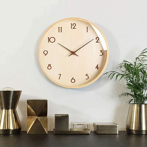 Miniatura 3 de PAREKS Reloj de pared decorativo, reloj de pared redondo, reloj de pared moderno, silencioso sin tictac, reloj de pared decorativo fácil de leer,