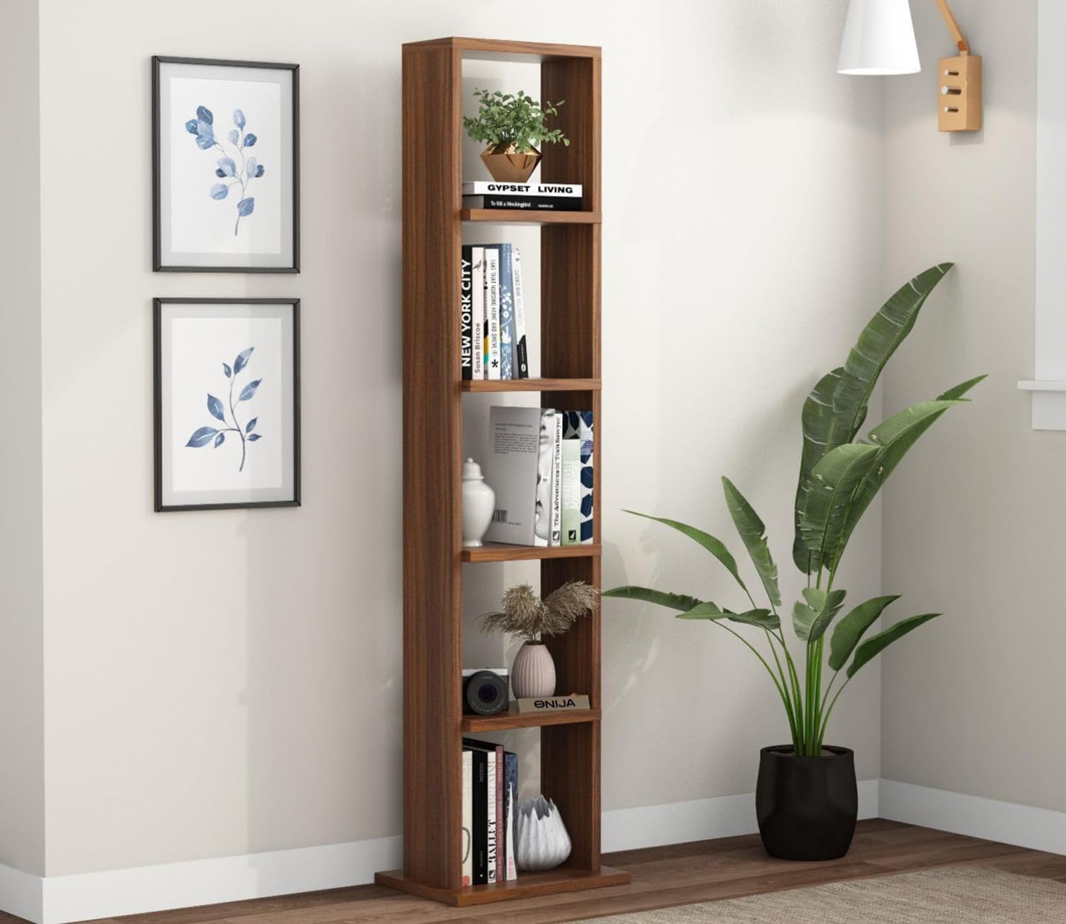 ONIJA Art Solid sheesham Wood Bookshelf/Display Rack | Natural Finish
