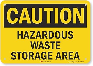 SmartSign "Caution - Hazardous Waste Storage Area" Sign | 7" x 10" 3M Engineer Grade Reflective Aluminum