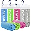 Sukeen 4 Pack Cooling Towels (40"x12"), Cooling Neck Wraps, Ice Towel, Soft Breathable Chilly Towel,Microfiber Towel for Yoga,Sport,Running,Gym,Workout,Camping,Fitness,Workout & More Activities