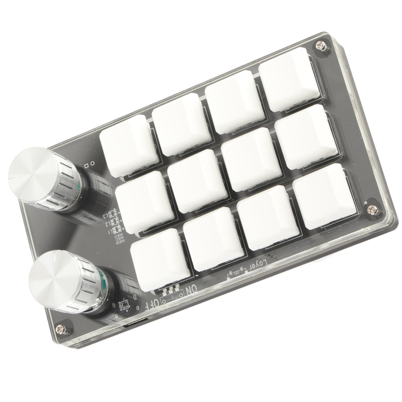 KIMISS Makro-Tastatur Einhändige Makro-mechanische Tastatur 12-Tasten-Multifunktions-DIY-programmierbare Tastatur für Office Gaming Makro-mechanische Tastatur (Schwarz)