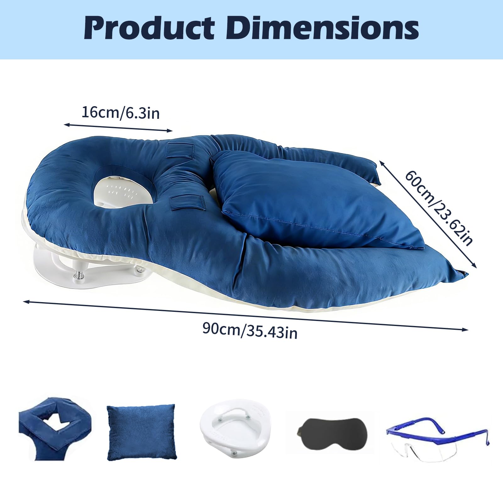 Almohada de masaje de espuma viscoelástica ergonómica para dormir y dormir boca abajo, recuperación de vitrectomía quirúrgica, agradable para la piel, masaje reposacabezas