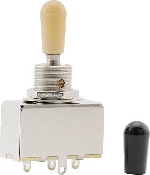 Musiclily Metric 3 Way Enclosed Toggle Switch Pickup Selector for Epiphone Les Paul SG Style Electric Guitar Replacement, Chrome with Cream Tip