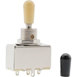 Musiclily Metric 3 Way Enclosed Toggle Switch Pickup Selector for Epiphone Les Paul SG Style Electric Guitar Replacement, Chrome with Cream Tip