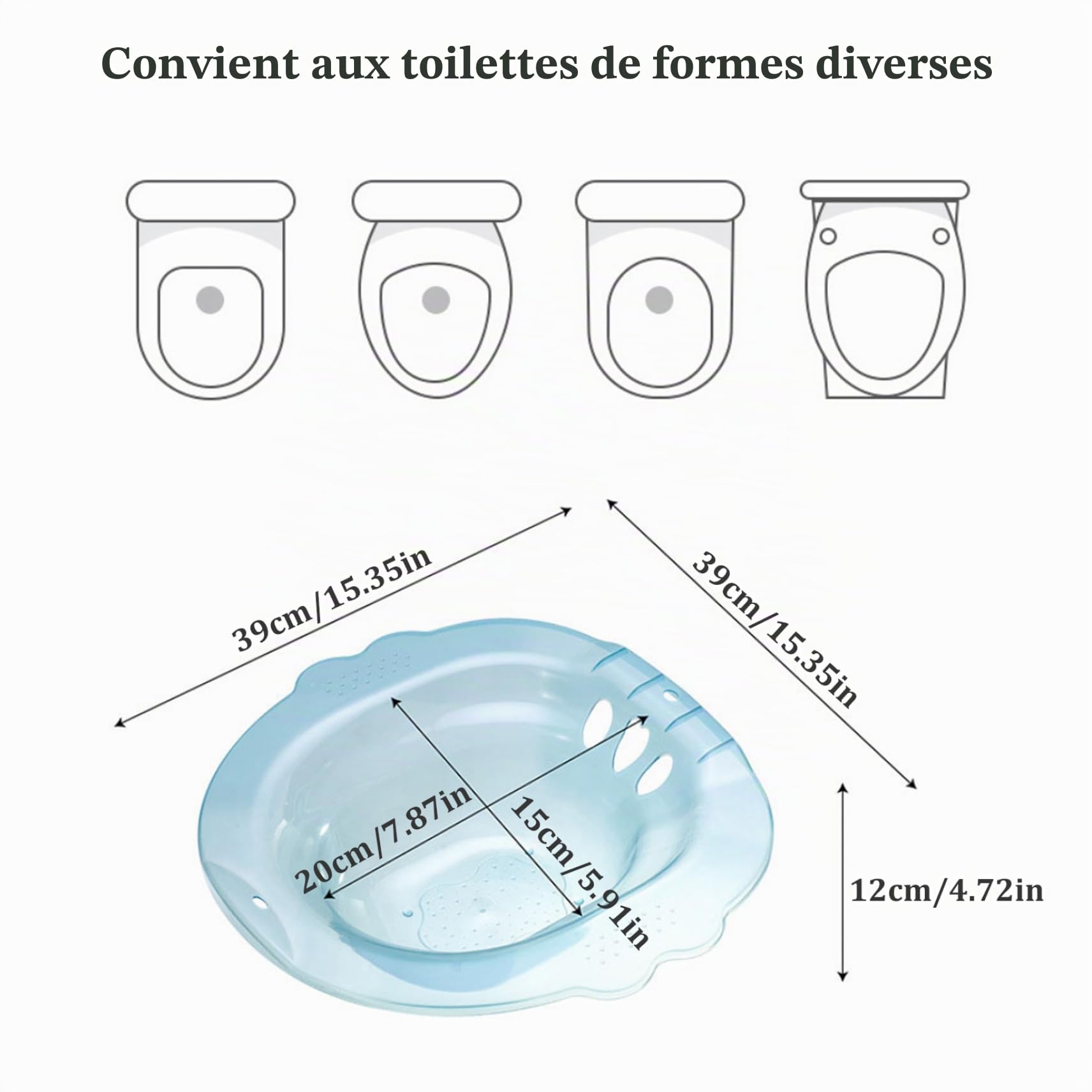 Baignoire de Sitz Portable sur Les Toilettes bassin de Bain Sitz avec Chasseur pour la Grossesse et récupération Post-Partum, hémorroïdes, Accessoire bidet