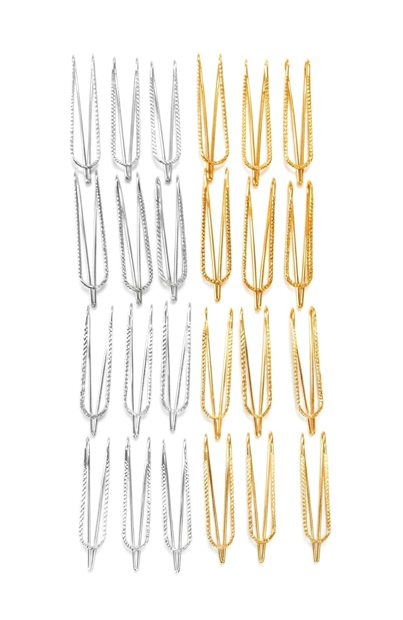 Stainless Steel Saree U Pins for Women | Silver Dupatta Securing U Pin | Chunari Fixing Pin | Bridal Saree Holder Pins | Hijab Scarf Fixing U Clips | Reusable Rust Resistant Pack-image-23