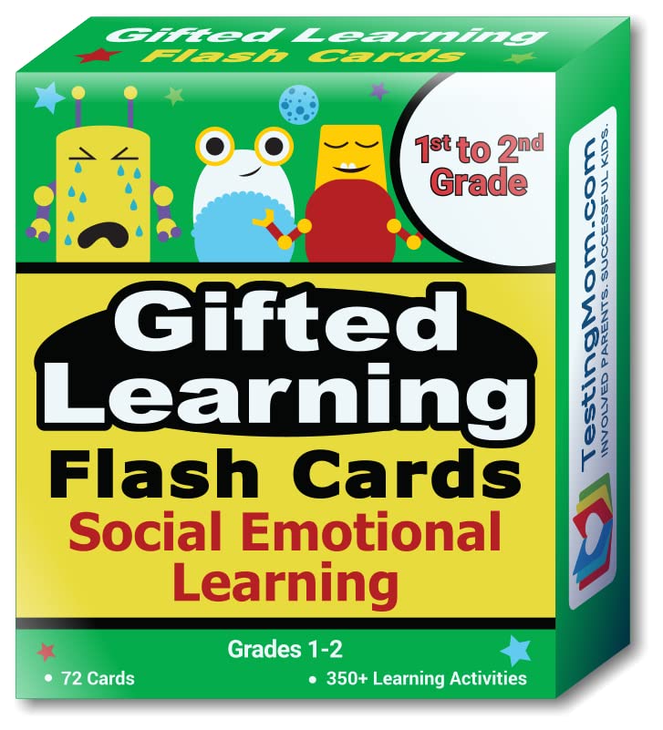 TestingMom.com Gifted Learning Flash Cards - Social Emotional Learning (SEL) for 1st to 2nd Graders - Teach Your Child to Handle Their Feelings, Manage Conflict, and Make Friends