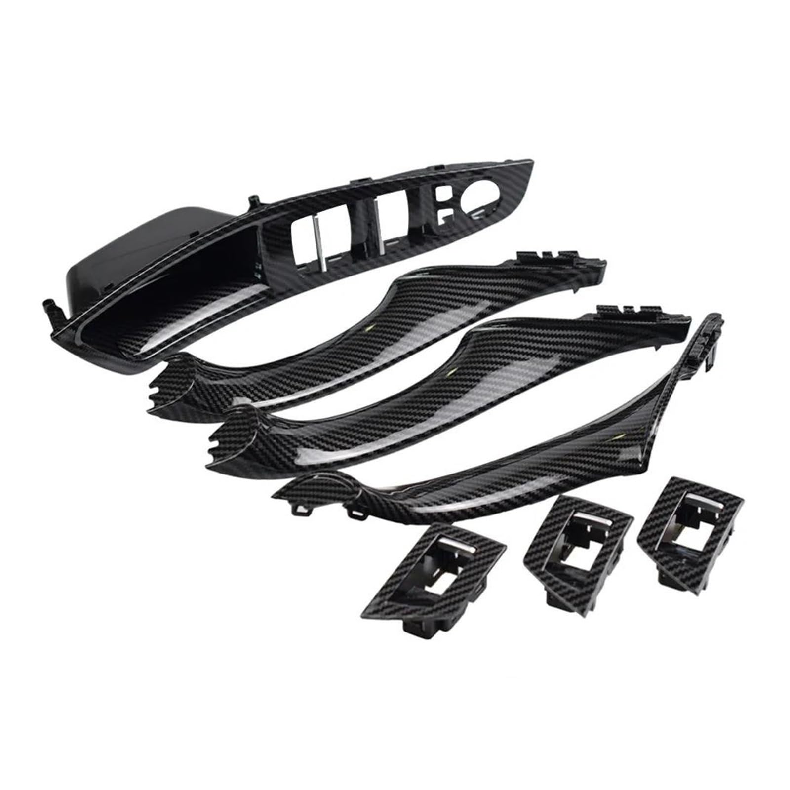 Car Inner Door Handle Pull For BMW For 5 Serie F10 F11 520d 530d 535i 550i 2010-2016 Car Accessories Carbon Fiber Inner Door Handle Panel Pull Trim Cover Inner Door Handle Panel ( Color : LHD-Carbon-7