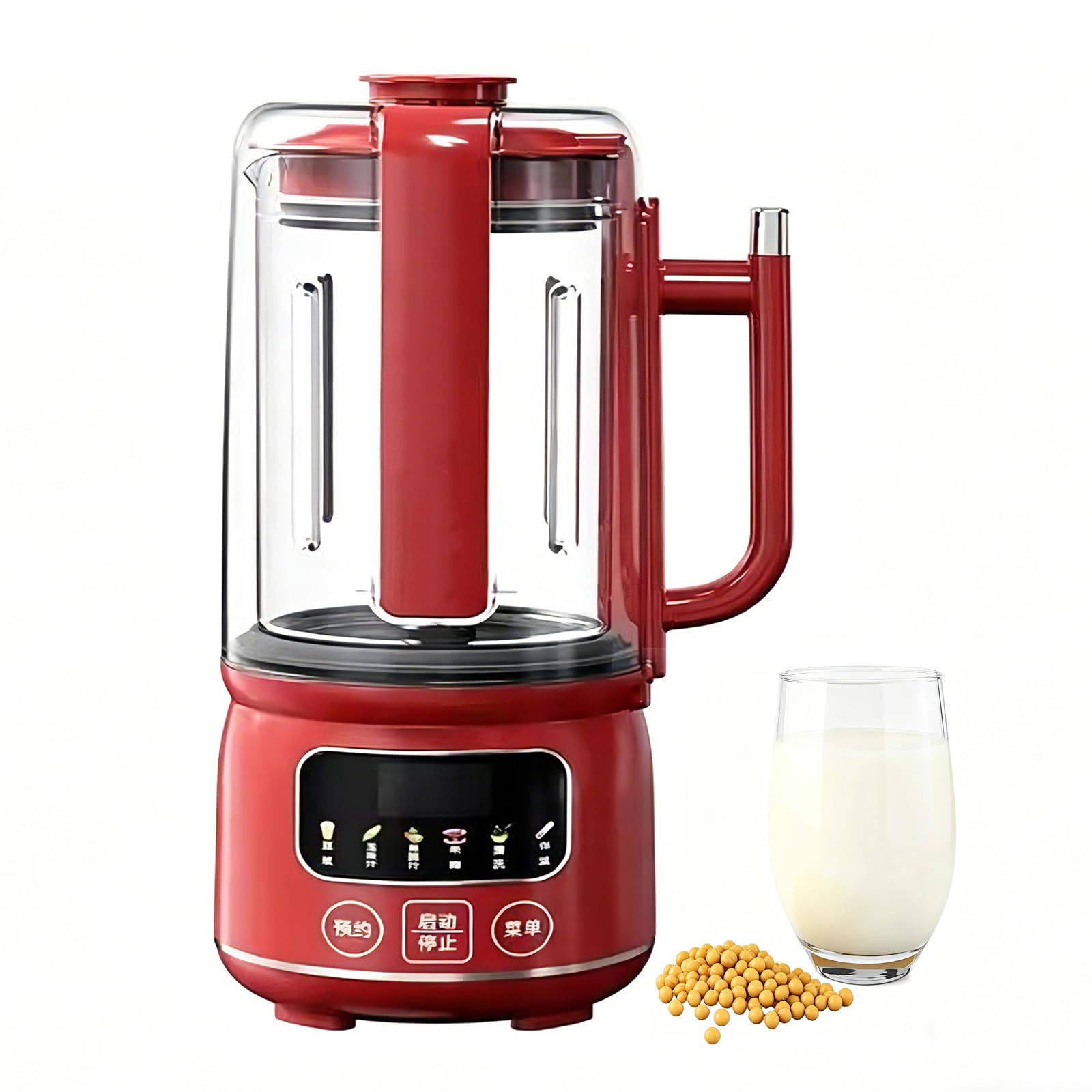 Sojamilchbereiter, 1500 ml, automatische Nussmilchmaschine mit Startverzögerung, automatische Reinigung, Temperaturerhaltung, Wasser kochen, 12 Klingen für Mandel- und Sojamilch