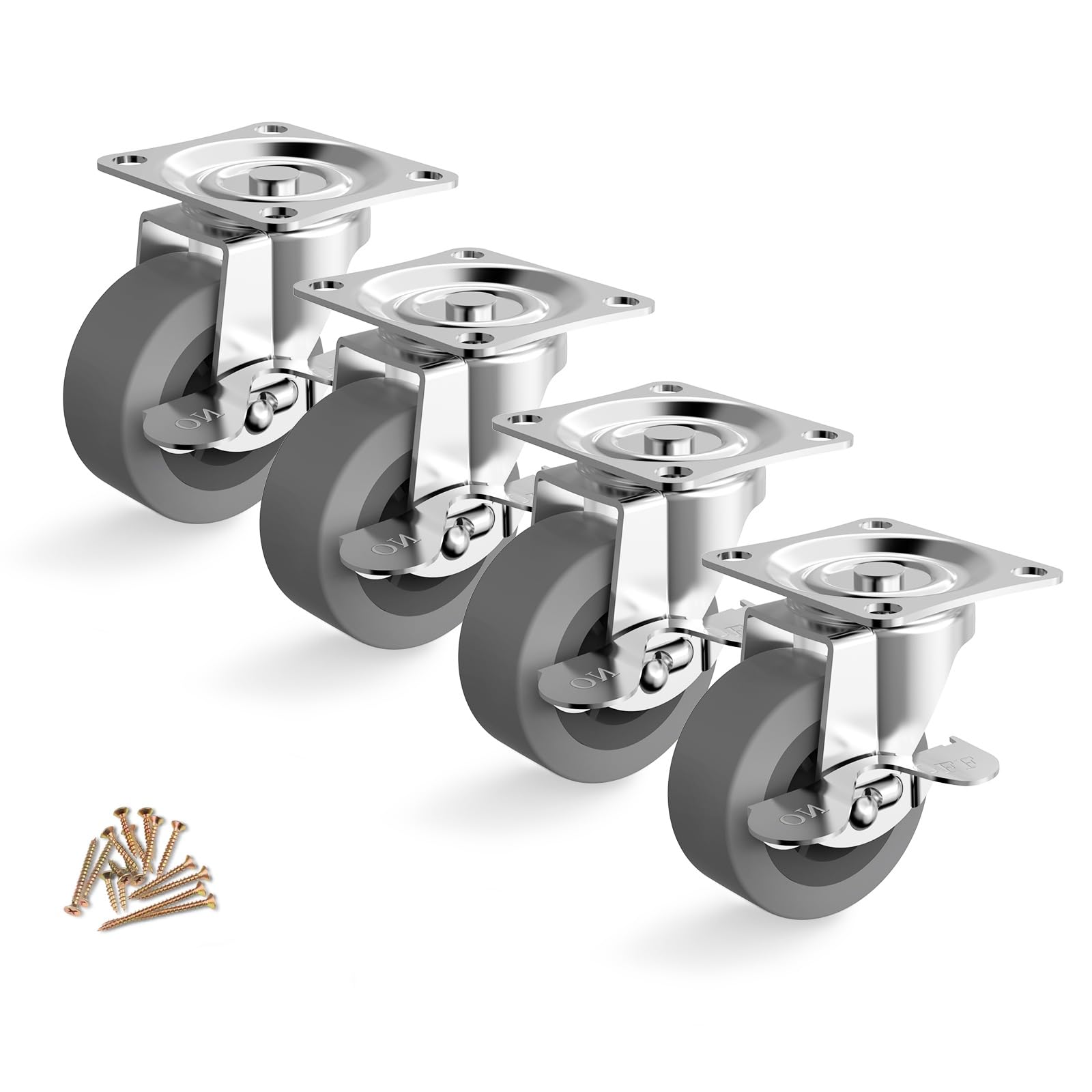 Heavy Duty Caster Wheels with Brake - 4 Pack -18 Heavy Duty Caster Wheels with Brake - 4 Pack -18