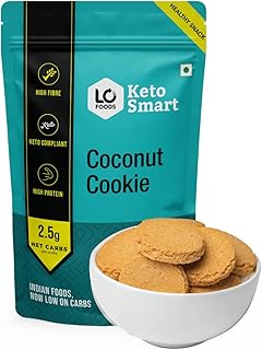 Lo! Foods - Coconut Keto Cookies, Stevia Sweetened Sugar Free Keto Cookies, Authentic Flavor And Taste Keto Biscuits, 2.8G Net Carb Keto Snacks With Zero Sugar, Low Carb Diabetic