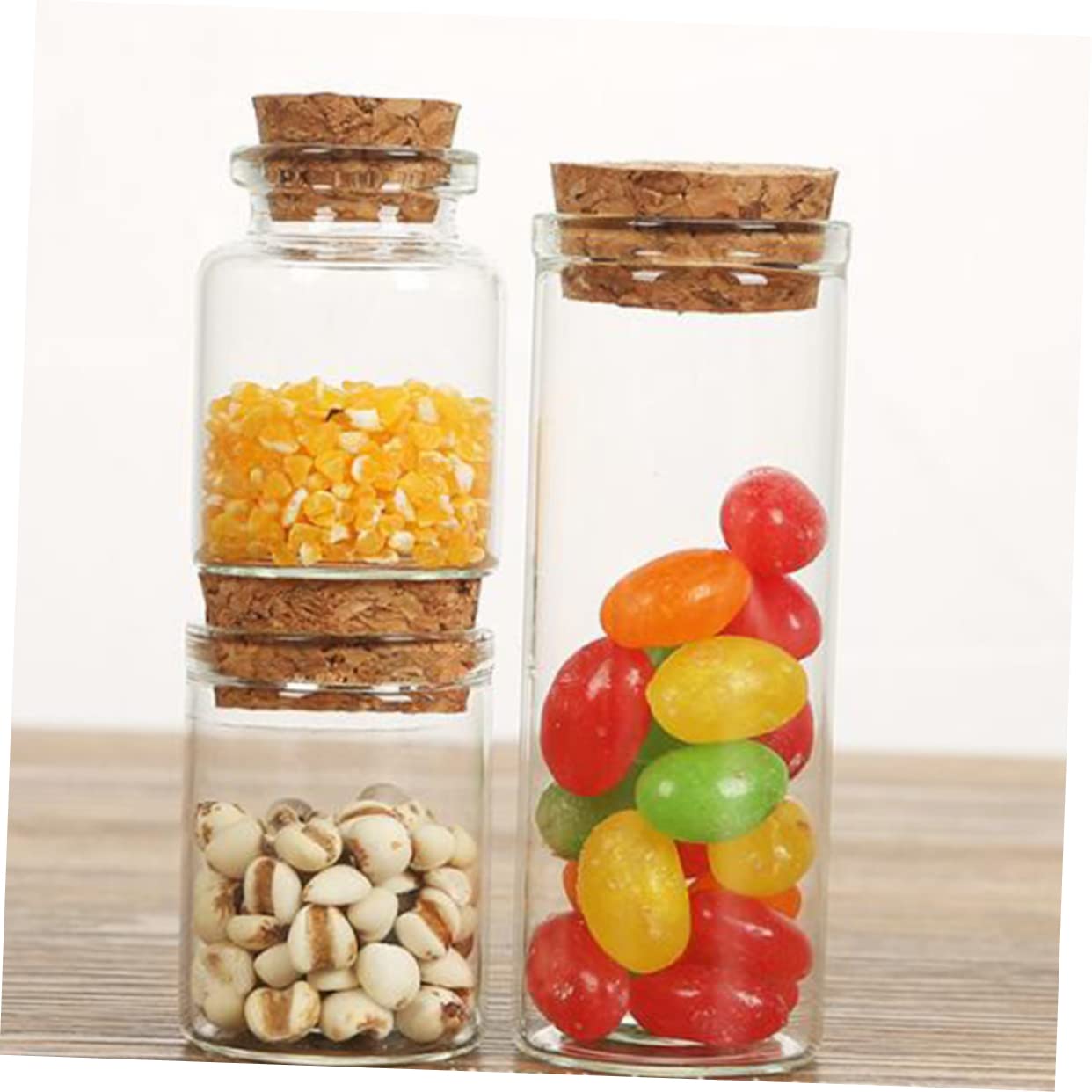 Kleiner Wunschflaschen Transparent 24 Stück aus Glas mit Korken, 55ml