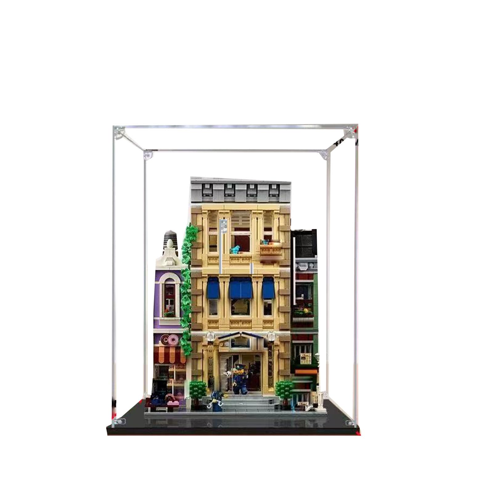 Vitrine en Acrylique Transparente pour Lego Figurines d'action,Vitrine Voiture Miniature pour Moto Figurines Jouets Objets de Collection (Base Noire, 35x35x40CM)