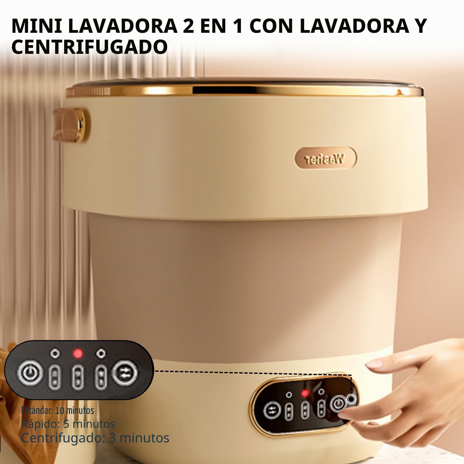 Mini lavadora de 15 L, portátil con centrifugado, 2,5 kg, plegable, lavadora de viaje para ropa de bebé, ropa interior, camping, carga superior, lavadora pequeña para camping, hogar, apartamentos