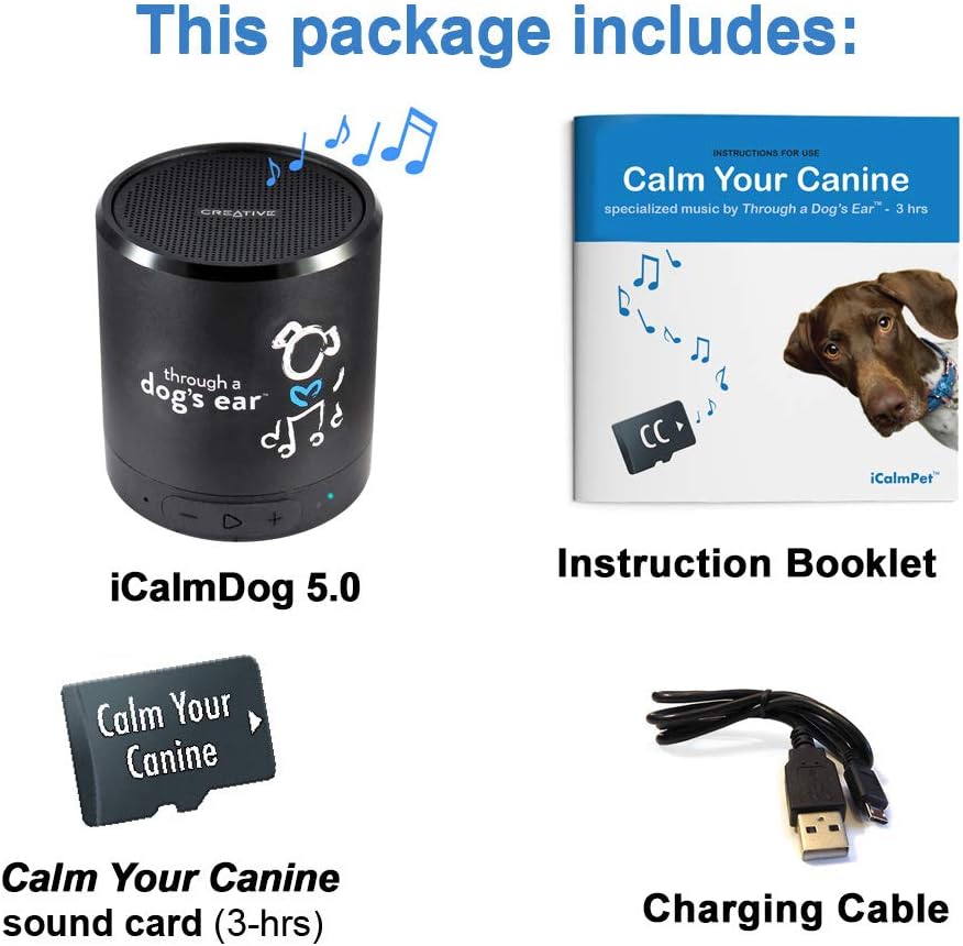Discount 70% iCalmDog 5.0b Bluetooth Speaker + 3-hrs Clinically-Tested Classical Dog Calming Music: Through a Dog's Ear | Your Proven Canine Anxiety Solution