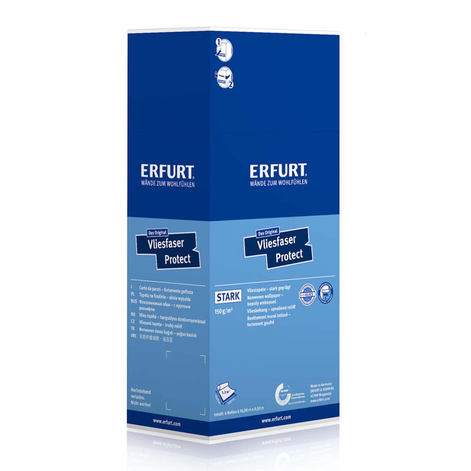 Erfurt Vliesfaser Protect 206 Vliestapete 10.05X0.53 Strukturtapete 6 Rollen 1004314