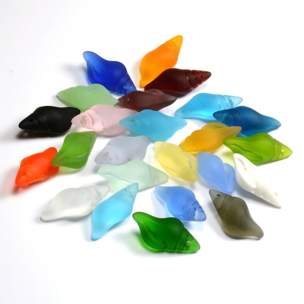 24 Pairs (26X12mm) Mini Conch Cultured Sea Glass Beads Mix Pack