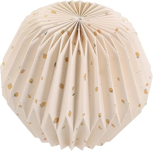 Homoyoyo Pantalla plegable de papel, decoración vintage, lámpara colgante de techo, lámpara de papel origami, lámpara de repuesto, pantalla de papel