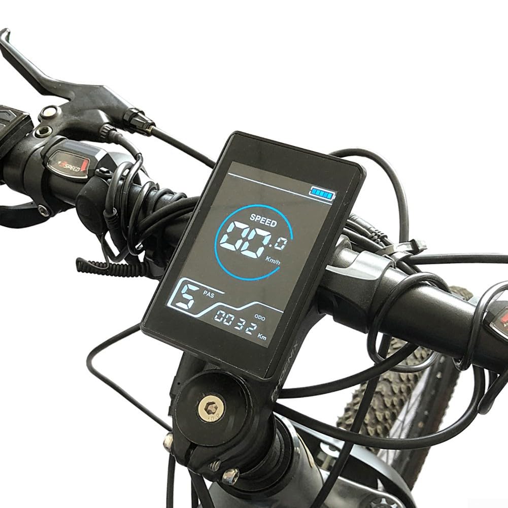 SPORTARC Écran LCD - Instrument de contrôle de vitesse de couleur - Affichage de vitesse LCD à six cœurs pour vélo électrique - Avec USB 24 V/36 V/48 V