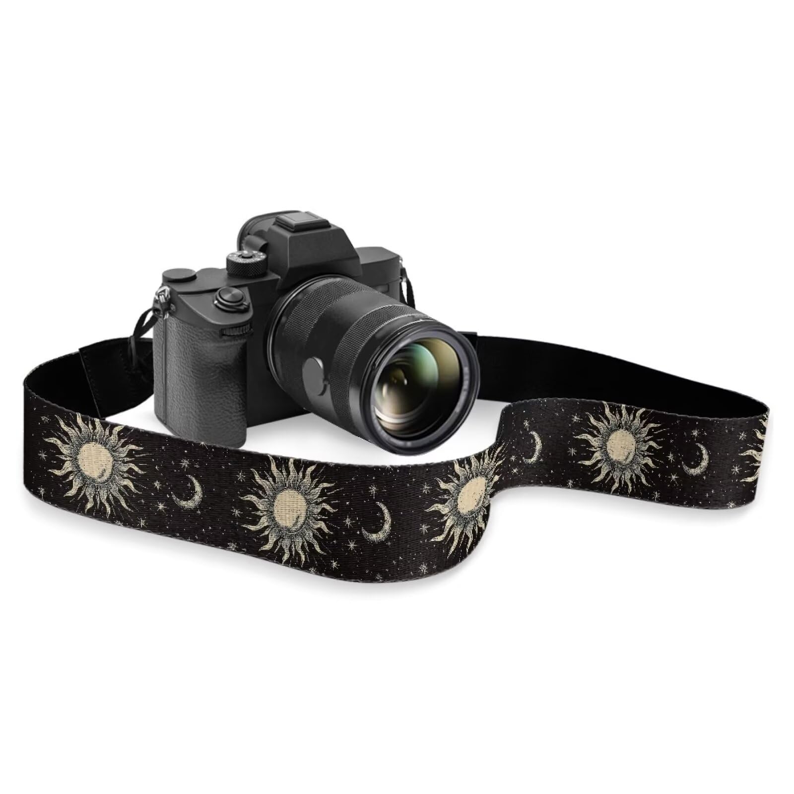 Boatee Sun And Moon Camera Straps for Photographers Galaxy Camera Holder Strap Universe Camera Strap Quick Release Adjustable Camera Strap Crossbody Camera Lanyard Black