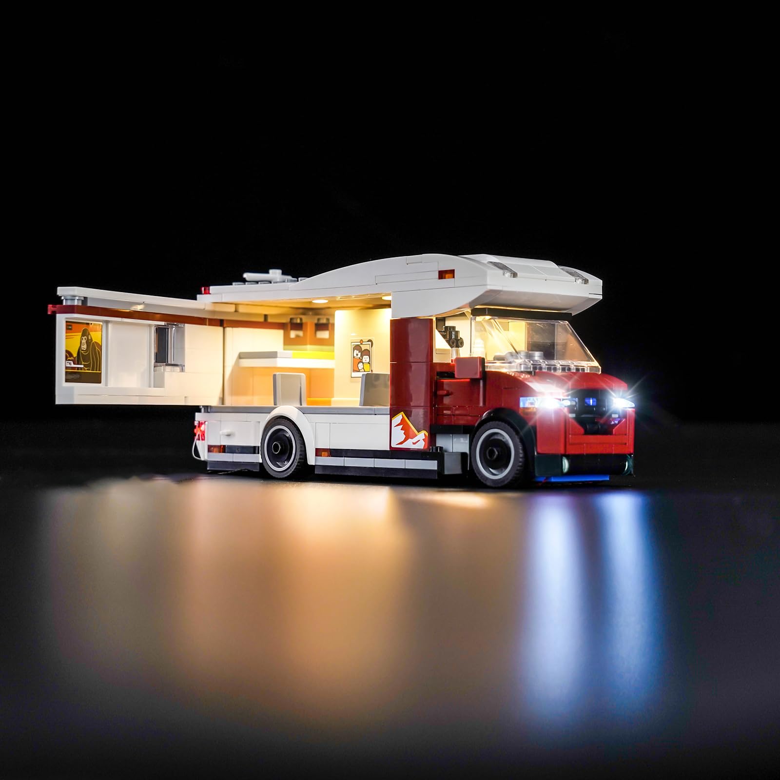 Zestaw świateł LED kompatybilny z Lego Holiday Adventure Camper Van 60454 (nie jest to model), zestaw oświetleniowy kompatybilny z Lego Holiday Adventure Camper Van kreatywna zabawka