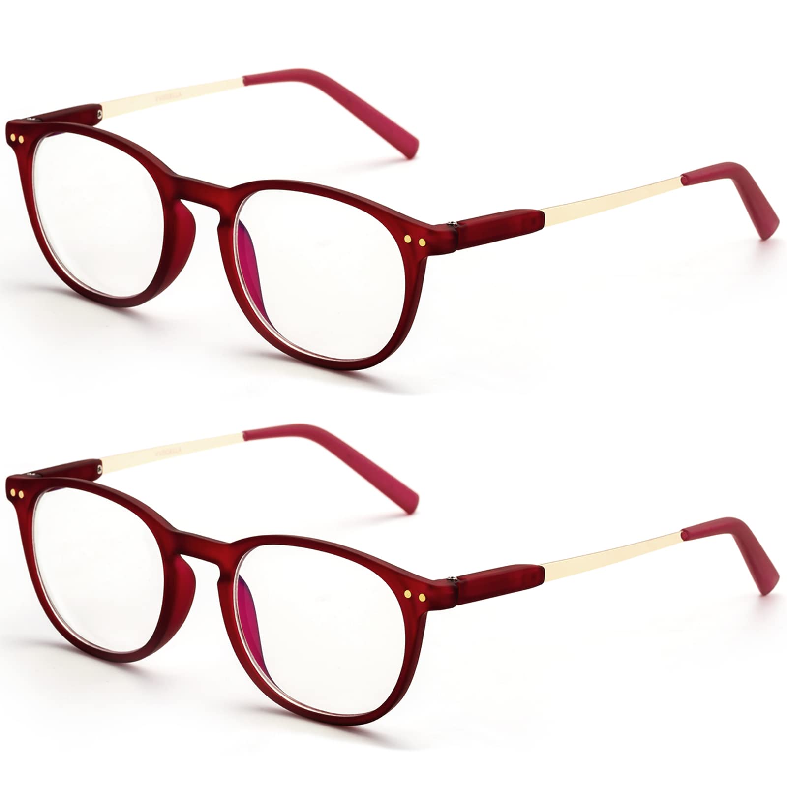 VVDQELLA TR90 Ultraligeras Gafas Presbicia Mujer 1.50x 2 Piezas Rosa Gafas de Lectura con Filtro Anti Luz Azul con Bisagra Resorte Gafas Lectura Mujer 1.50x