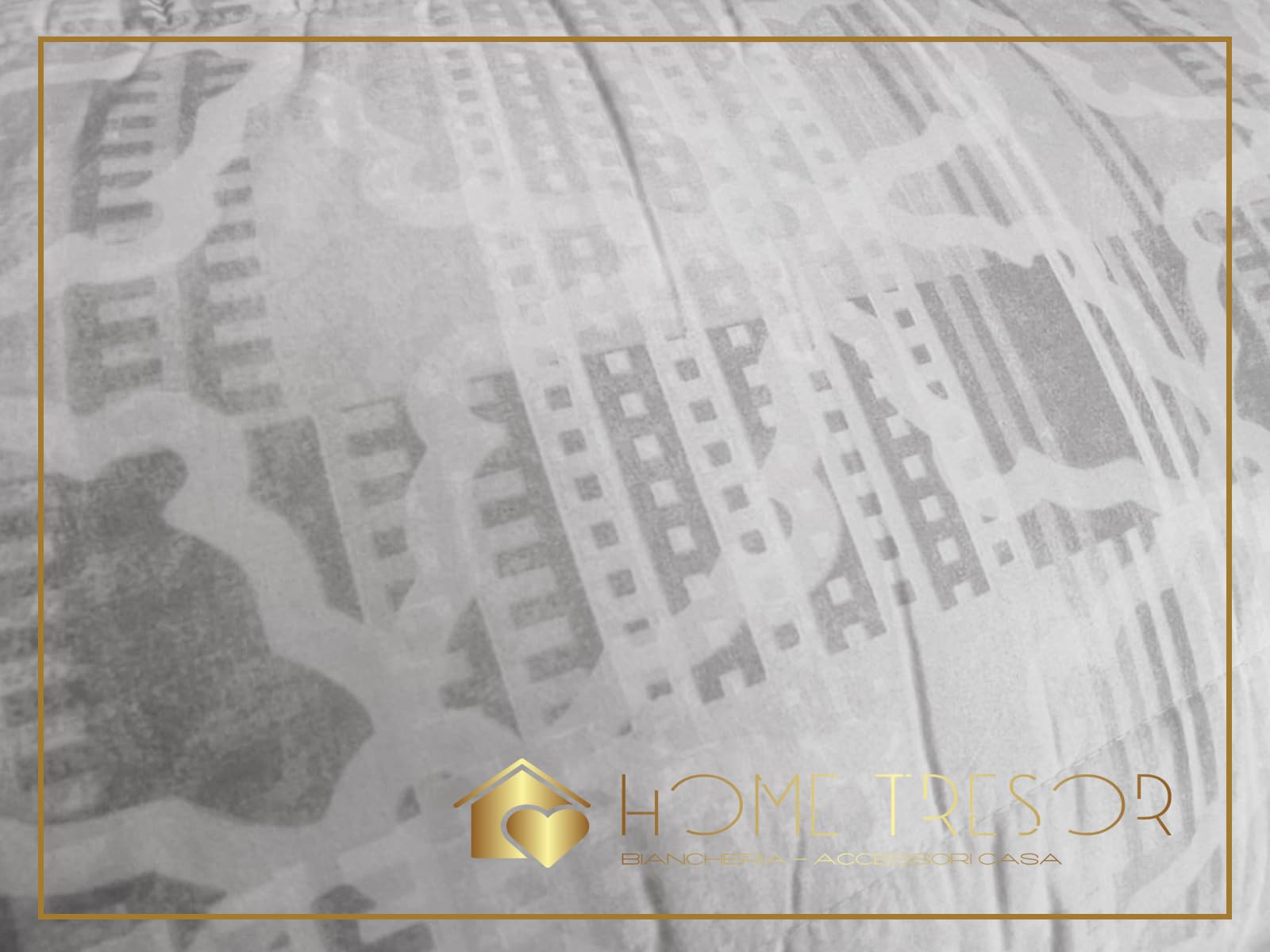 Trapunta Piumino Invernale Piazza E Mezza - In Microfibra Morbida, Fantasia Geometrica Grigia, Calda E Accogliente - Foto 8