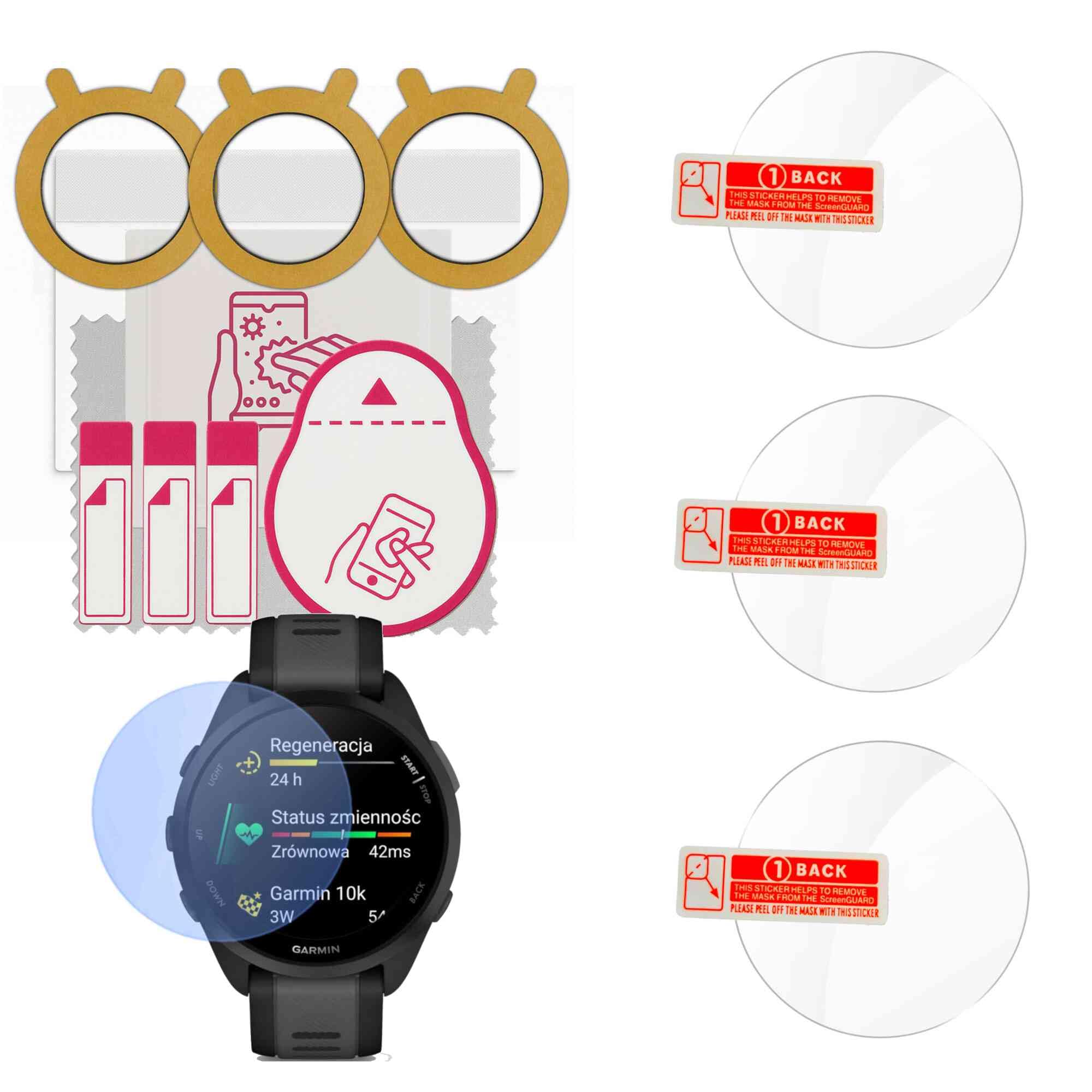 3x Szkło hartowane 9H do Garmin Forerunner 165