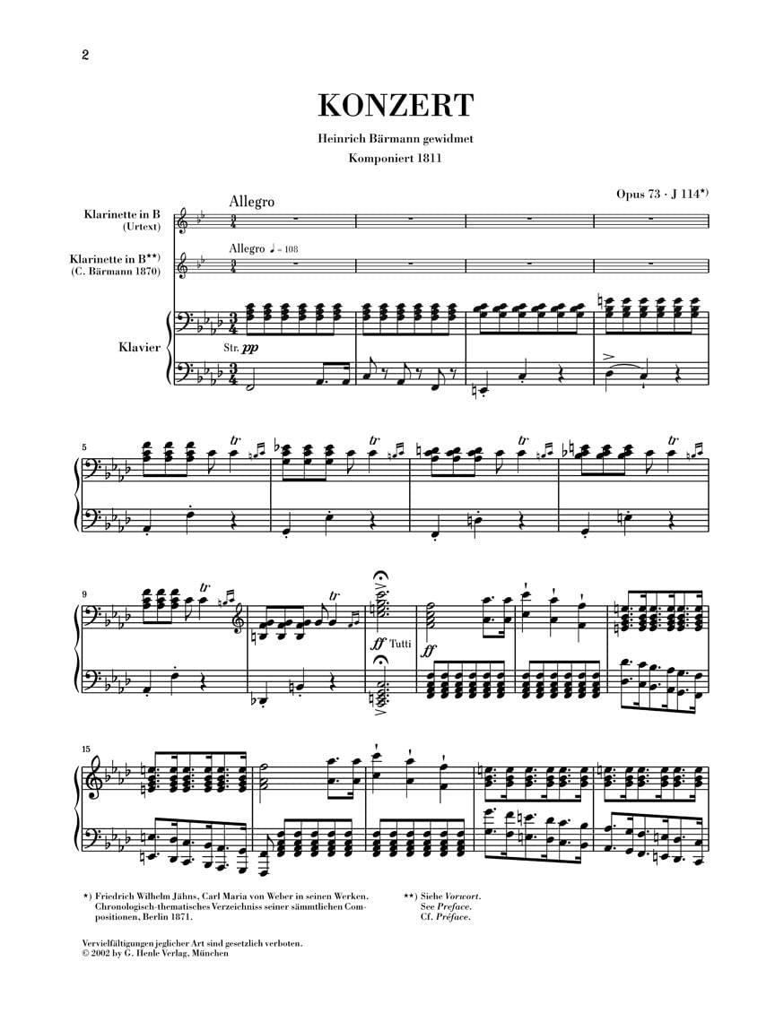 Amazon | ウェーバー : クラリネット協奏曲 第1番 ヘ短調 作品73