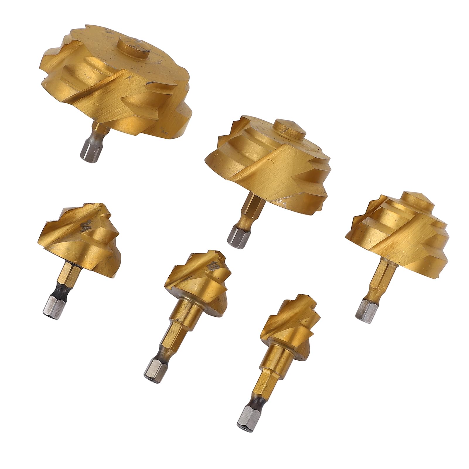 Syrisora - Juego de 6 brocas escalonadas de elevación PPR 20 25 32 40 50 63 mm 1/4 pulgadas con varilla hexagonal, broca de expansión en espiral para manguera de agua, rendimiento robusto y estable,